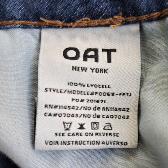 OAT New York 100% Lyocell Palazzo Wide Leg Jeans Chambray Blue Soft Trouser - Picture 5 of 9